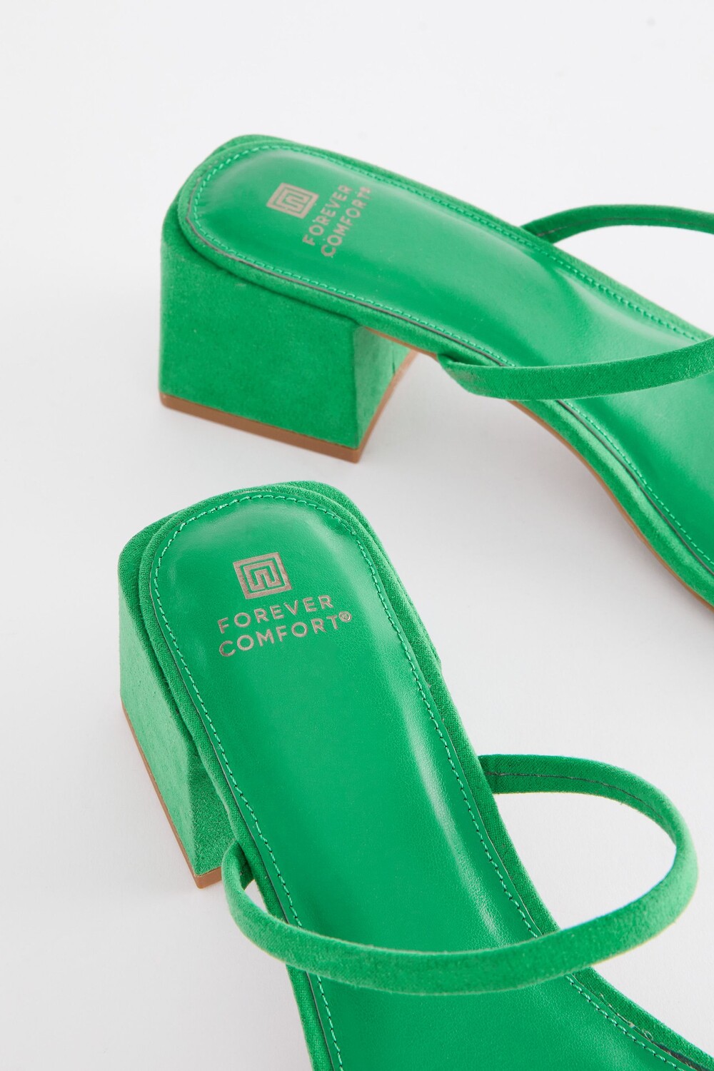 Мюли Forever Comfort на блочном каблуке с двумя ремешками Next, зеленый — фото 4