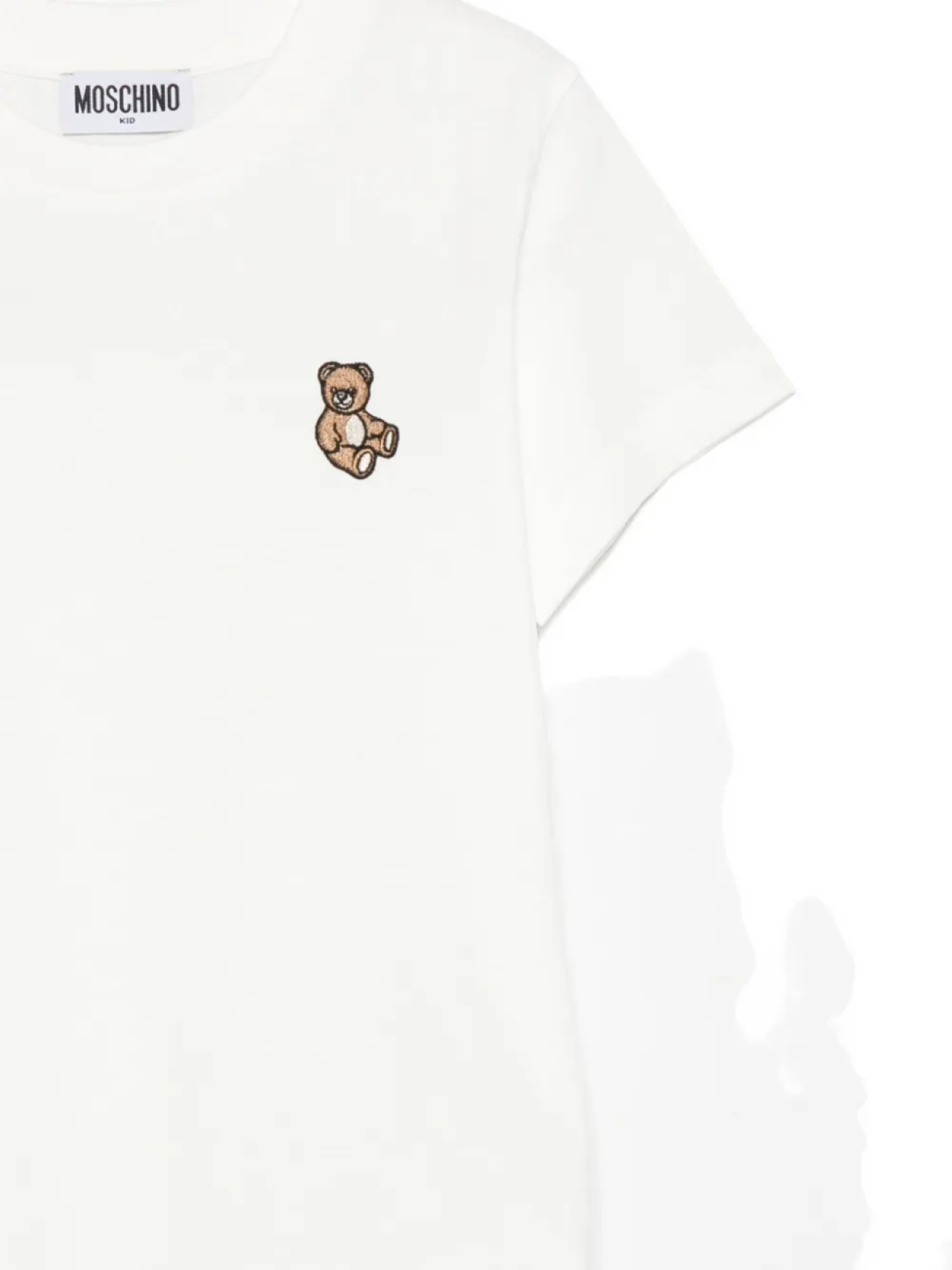 Футболка Moschino Kids с вышитым плюшевым мишкой, белый — фото 3