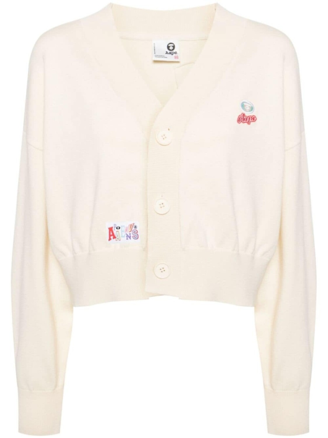 

Кардиган с V-образным вырезом и логотипом AAPE BY *A BATHING APE, бежевый
