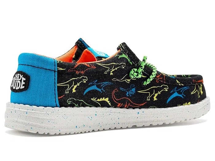 Кеды Wally Print Hey Dude Kids, Black/Neon Multi — фото 4