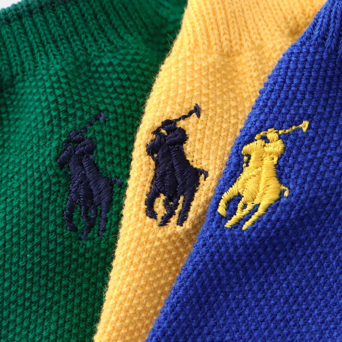 [Набор из 3] Носки пике длиной до колена Polo Ralph Lauren, 03. Yellow, Green, Blue — фото 2