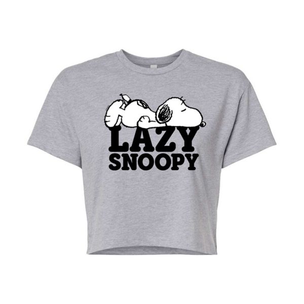 

Укороченная футболка Juniors peanuts lazy snoopy Licensed Character, серый