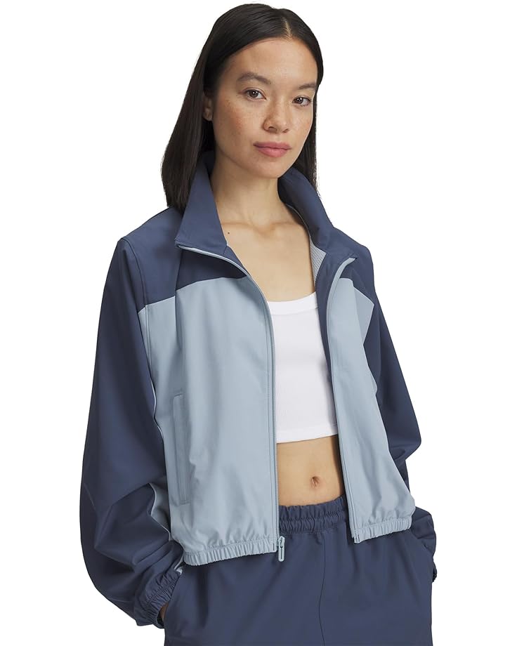 

Куртка Under Armour Rival Woven Crop Jacket, цвет Downpour Gray/Harbor Blue/Black