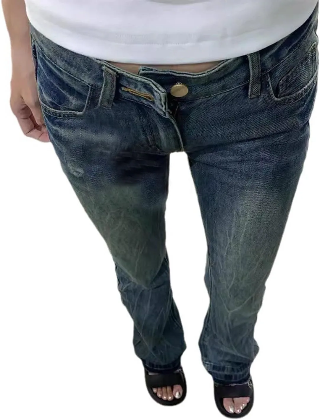 

Ретро джинсы high waist flared с вышивкой horn back LREUIP