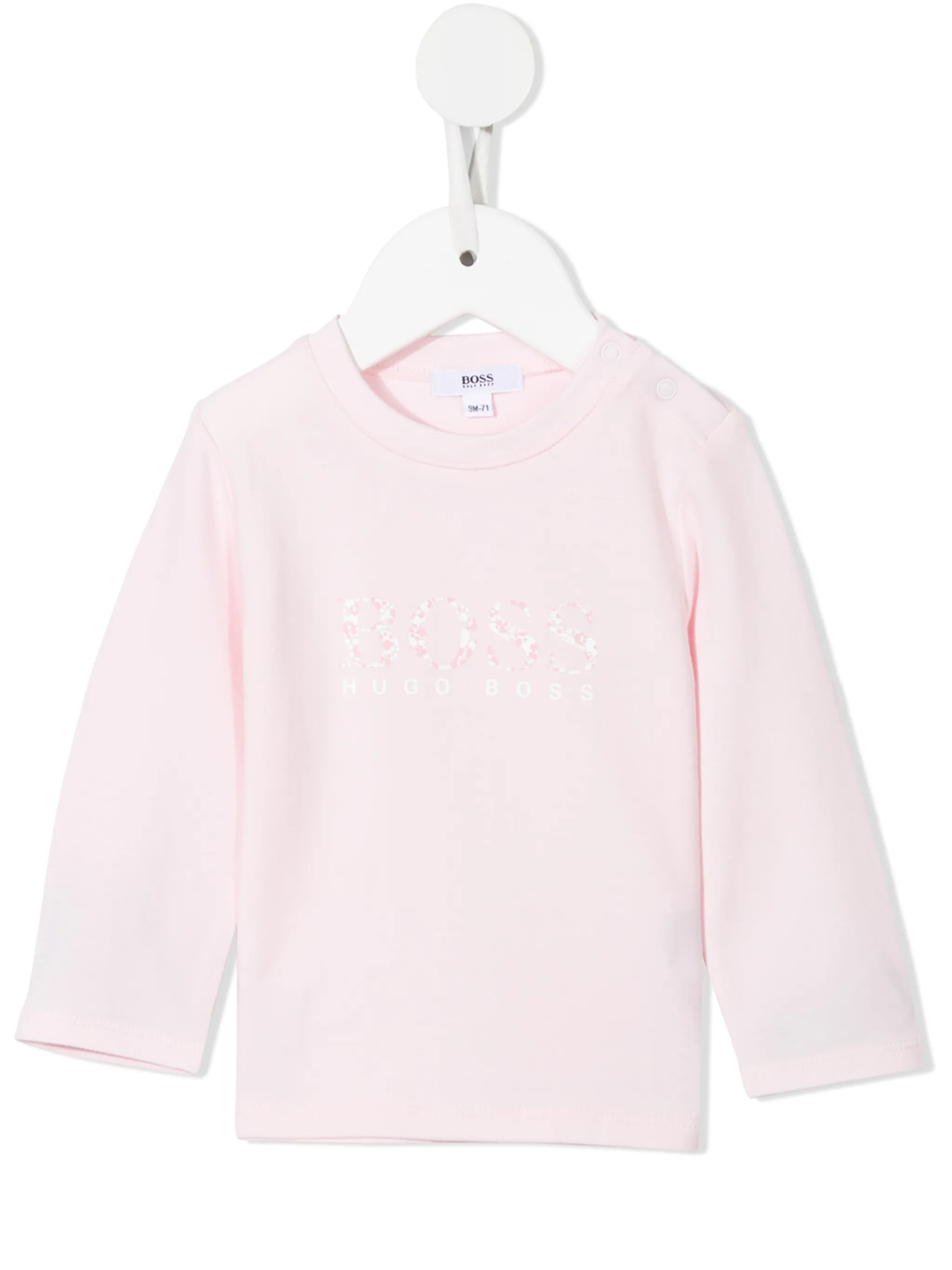 

Футболка с длинными рукавами и логотипом Boss Kidswear, розовый