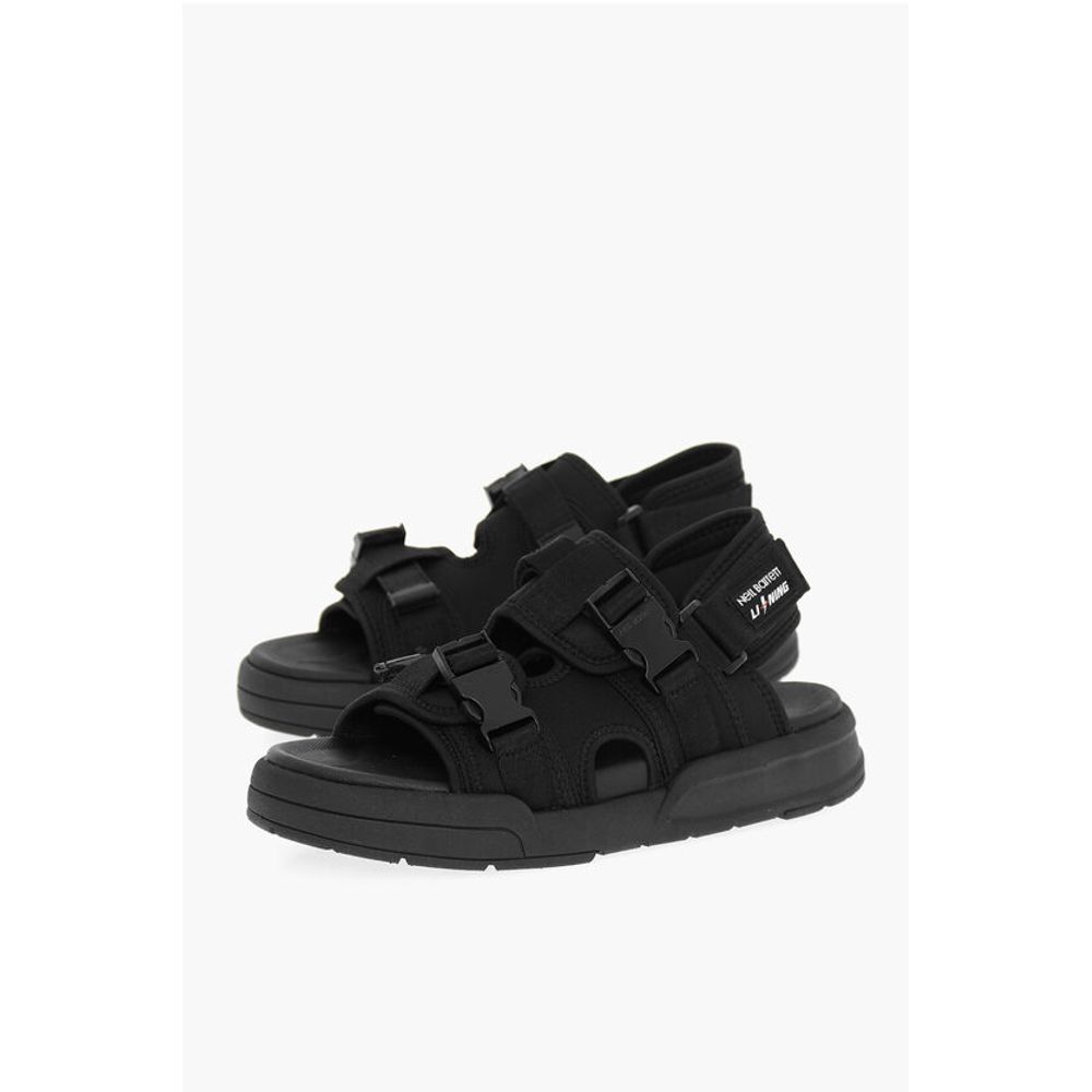 

Сандалии LI-NING с двойной пряжкой, однотонные, с носками Neil Barrett, Black