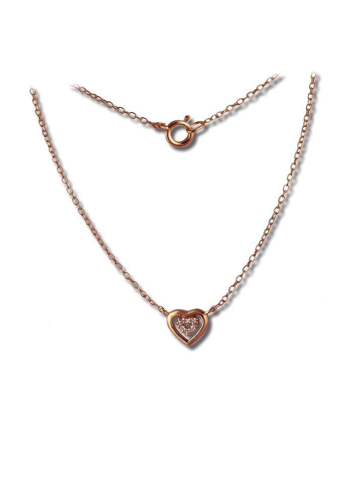 

Колье SilberDream в форме сердца из серебра 925 пробы с золотым покрытием (333 проба розового золота), длина около 45 см