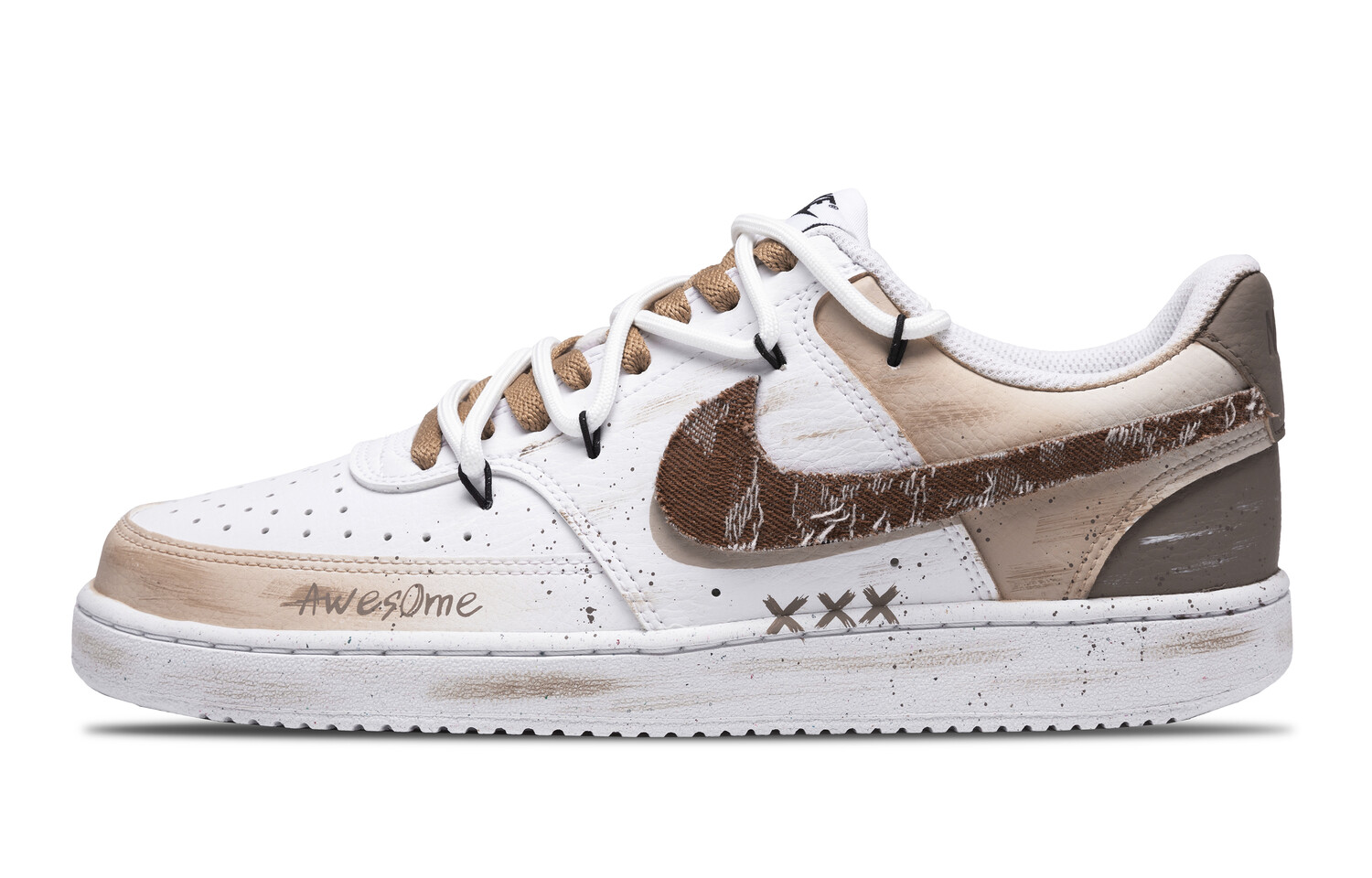 

Кроссовки Nike Court Vision 1 Skateboarding Shoes Women's Low-top Brown, коричневый