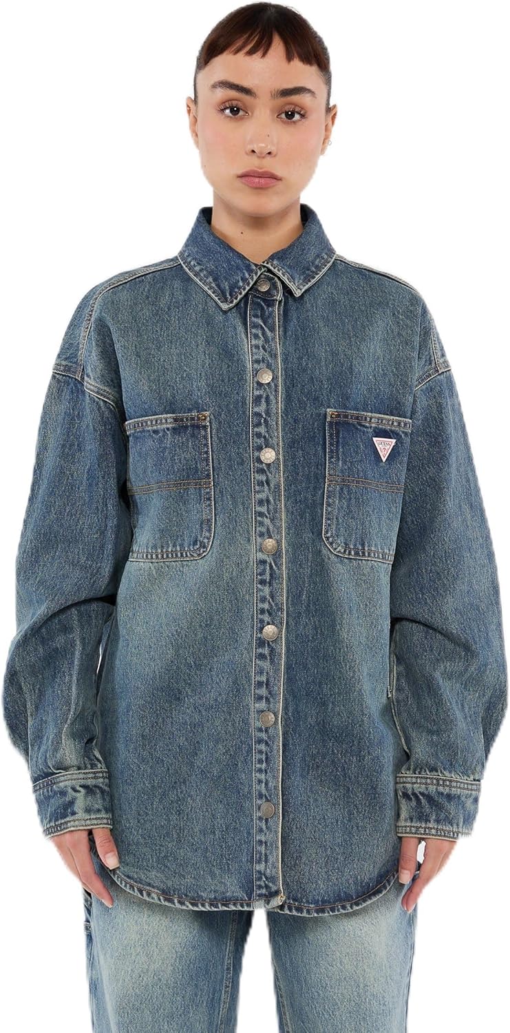 

GUESS Originals Carpenter Oversized джинсовая рубашка, Go Lt Vintage Tinted Medi