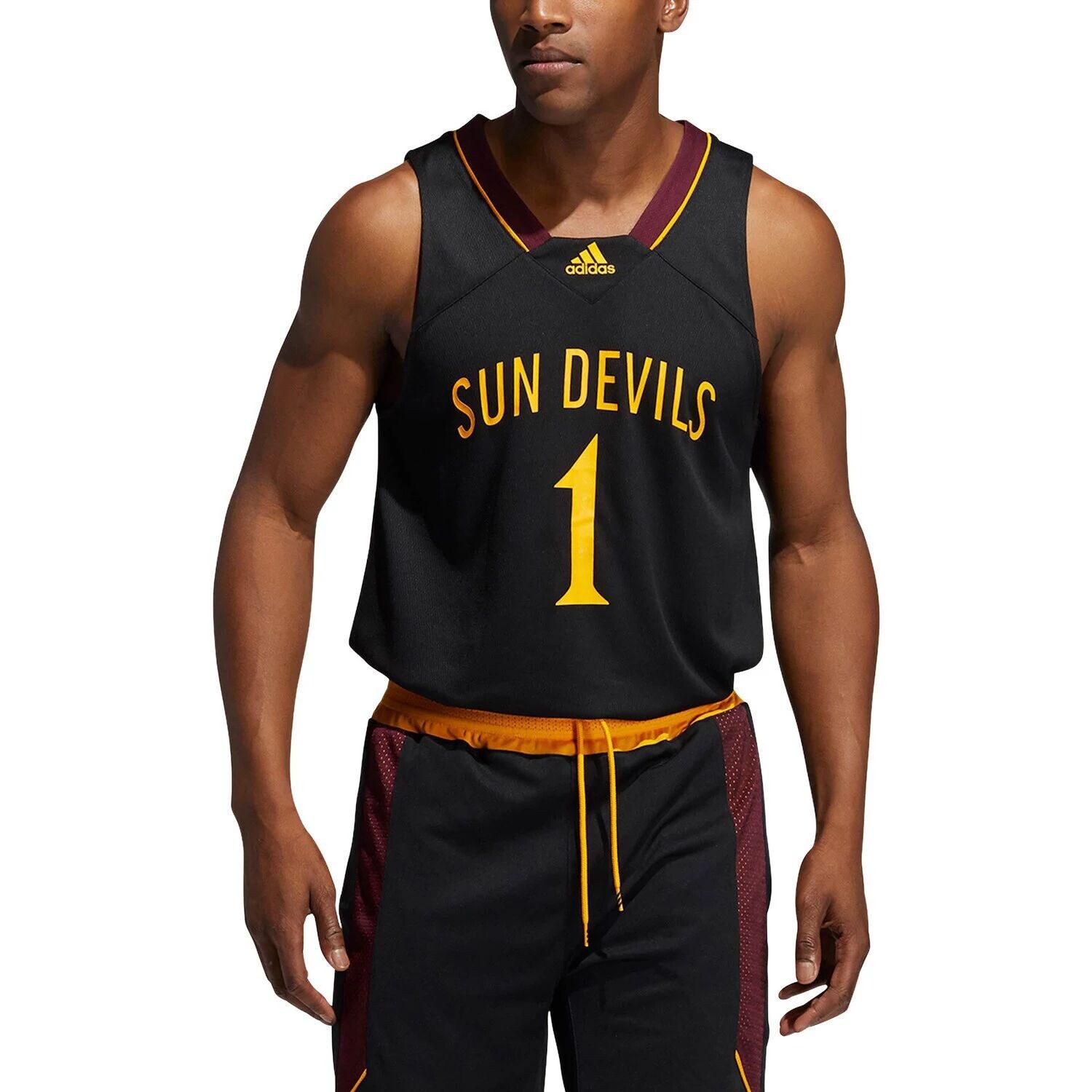 

Мужская черная майка №1 Sun Devils Reverse Retro State Arizona State adidas, Черный, Мужская черная майка №1 Sun Devils Reverse Retro State Arizona State adidas