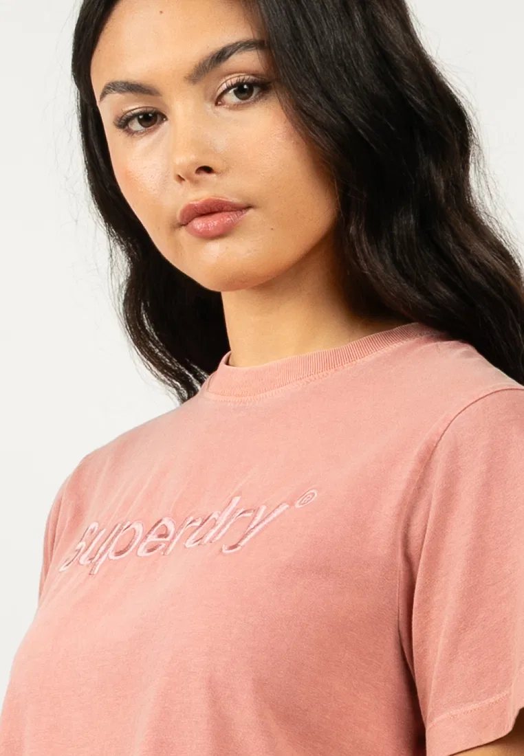 Футболка свободного кроя, с логотипом, Emb Core Logo Boxy Loose Tee Superdry — фото 3