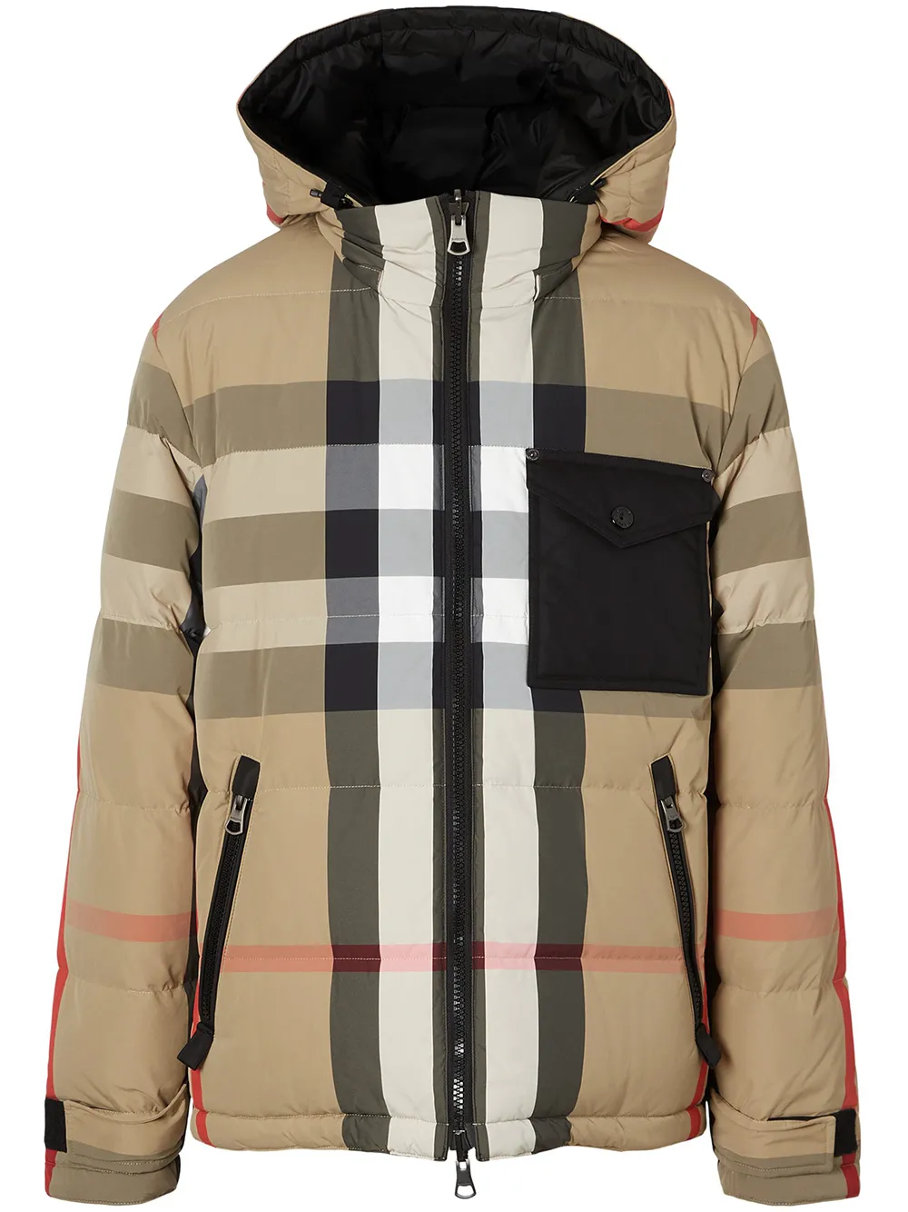 

Двусторонний пуховик в клетку BURBERRY, нейтральный