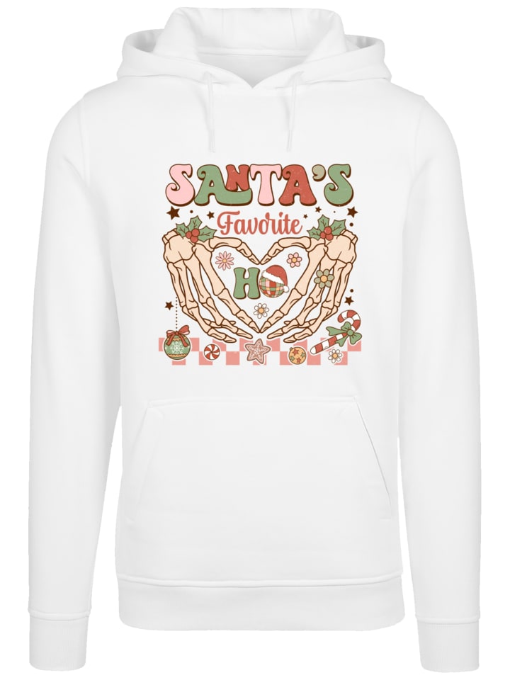 

Пуловер F4NT4STIC Hoodie Santas favorite Ho Ho Ho Christmas, белый