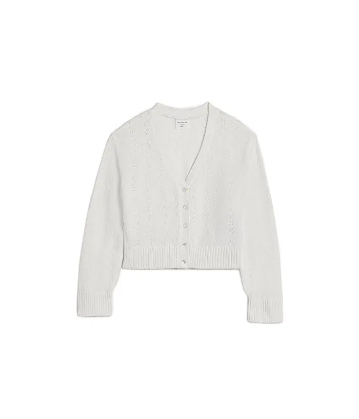 Кардиган Pointelle abercrombie kids, Bright White