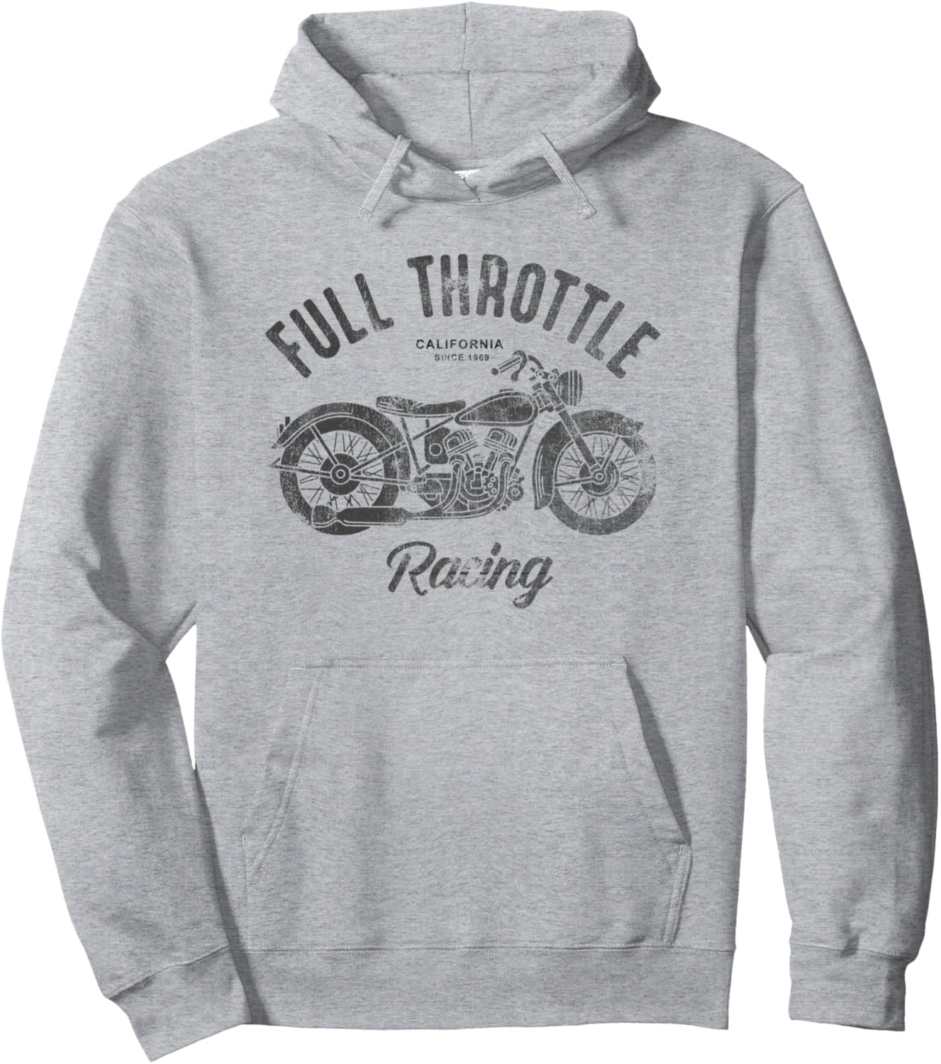 

Толстовка Full Throttle Racing California Motorcycle Faded Image Hoodie Trendy Apparel, серый