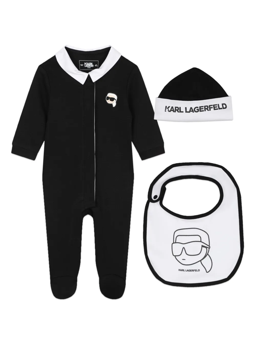 

Пижамный комплект из трех предметов Karl Lagerfeld Kids, черный