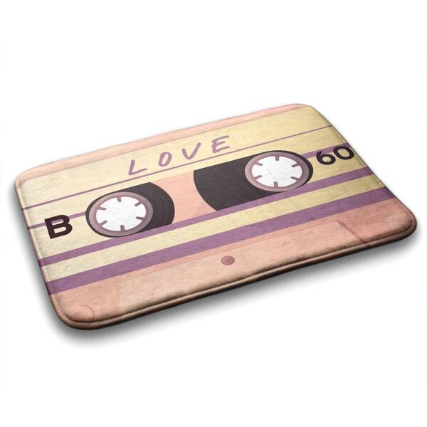 

Коврик для ванной Tulup Retro-Kassette, 75x1x75 см, желтый