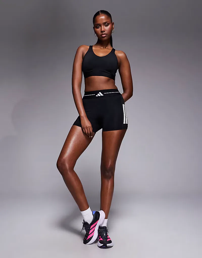 Спортивный бюстгальтер Adidas Performance Training Optime с высокой степенью поддержки, черный — фото 4