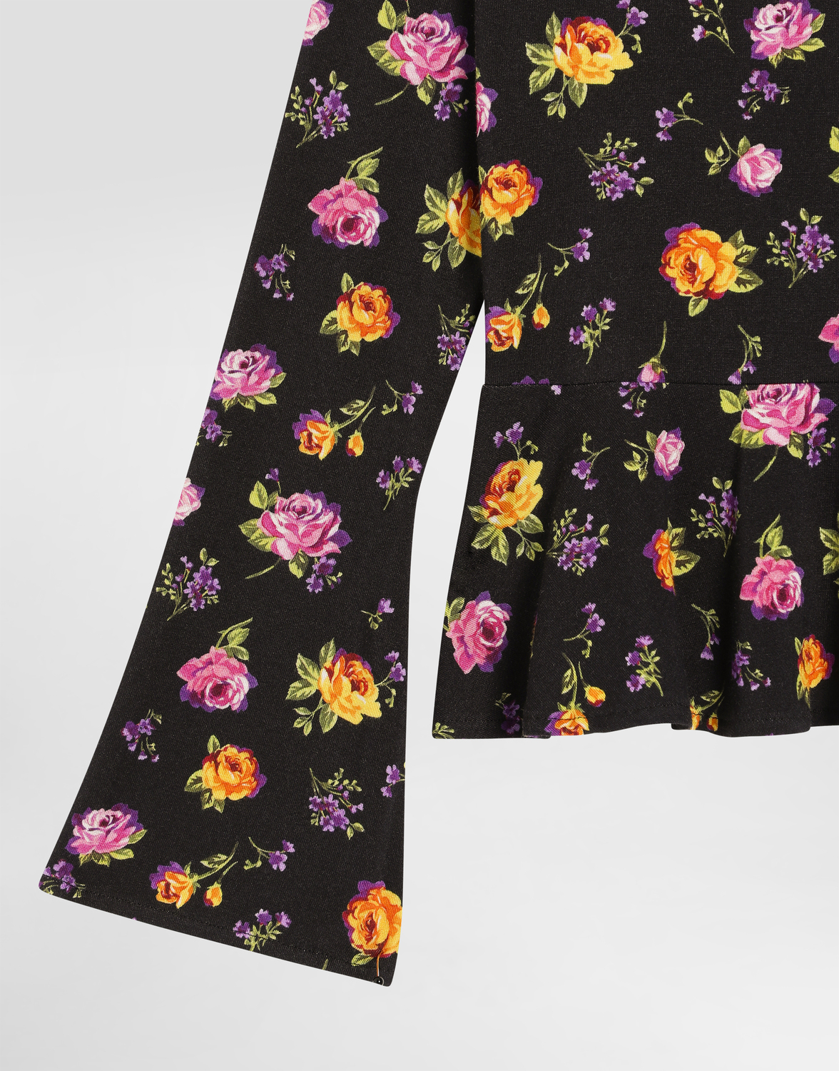 Джерси-футболка с мелким цветочным принтом DOLCE & GABBANA, мультиколор — фото 4