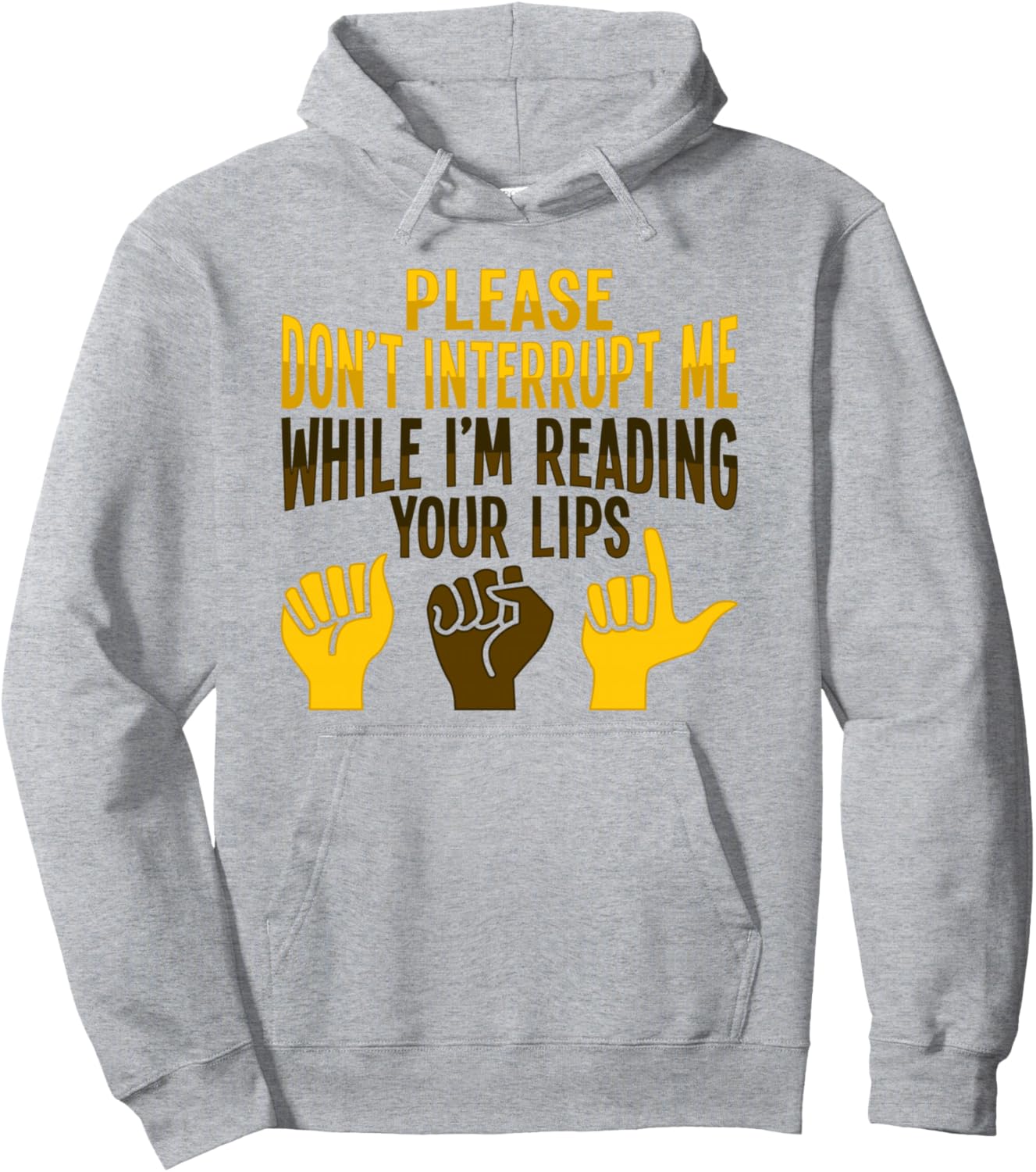 

Толстовка с изображением жестов американского жестового языка (ASL) для глухих и слабослышащих, посвященная повышению осведомленности о проблеме чтения по губам Deaf Pride Designs, серый