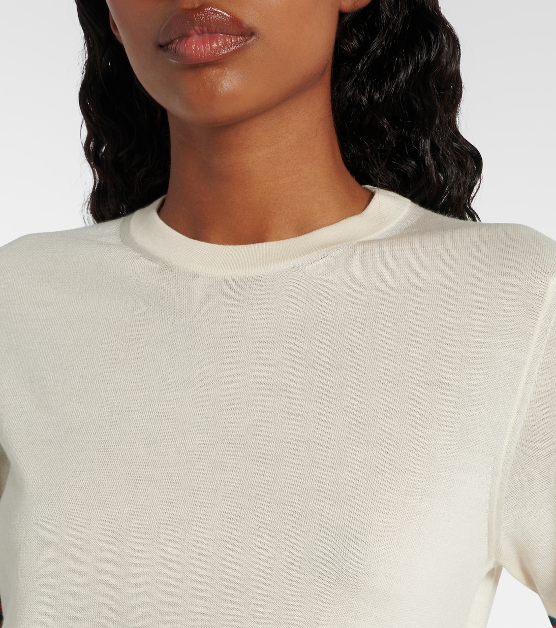 Топ из кашемира и шелка Gucci, White/Mc — фото 4