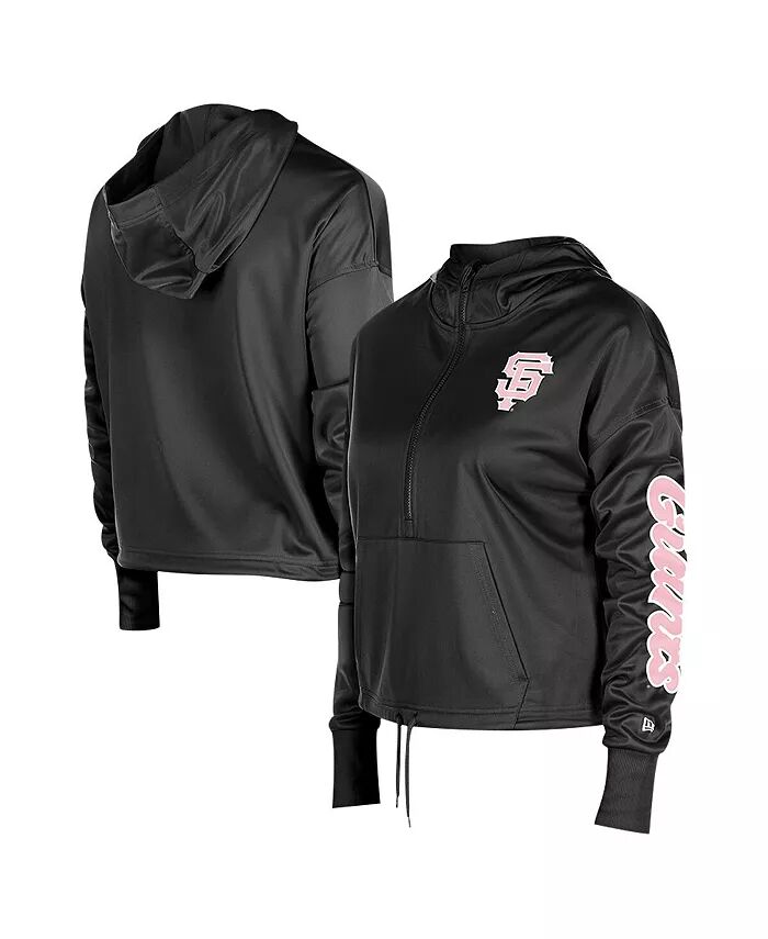 

Женская черная толстовка с капюшоном San Francisco Giants с полумолнией New Era