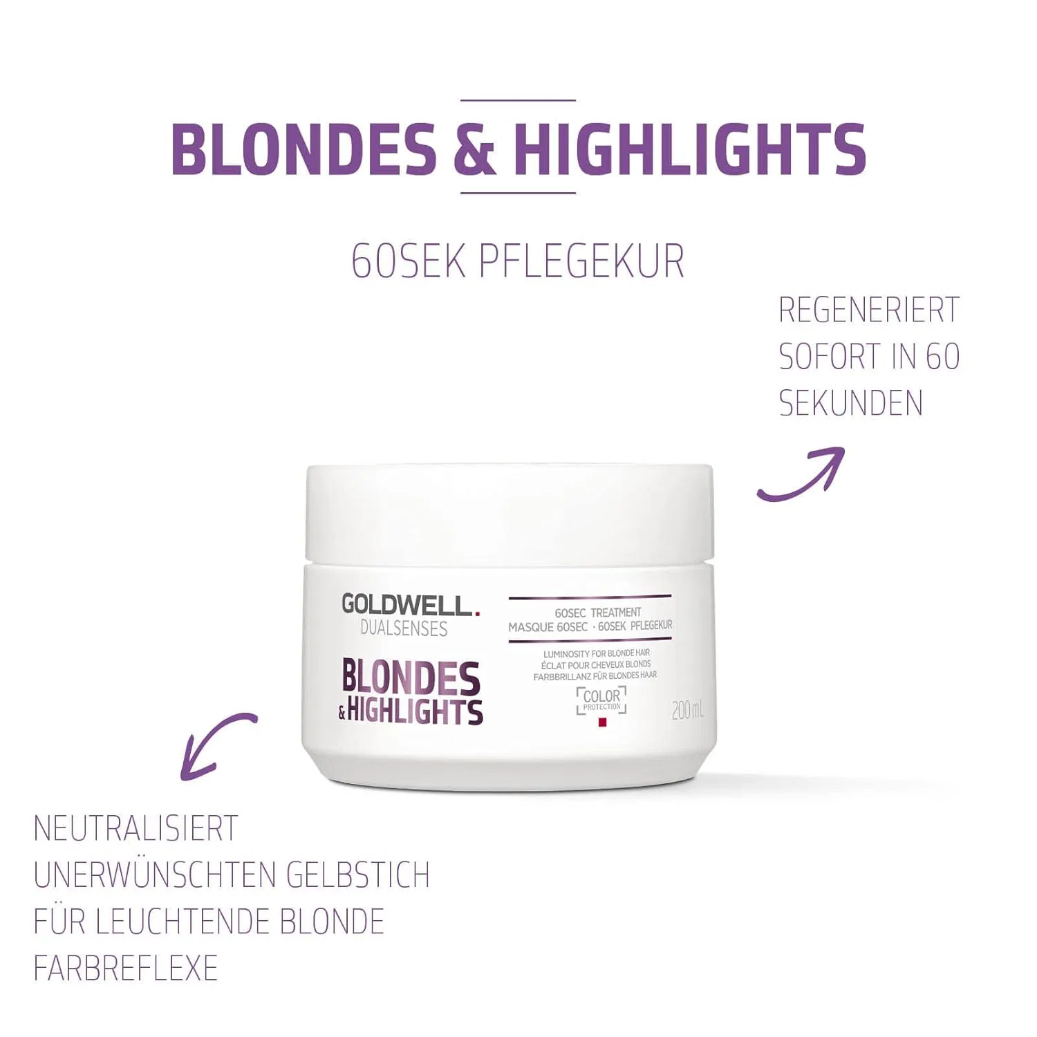 Интенсивное средство для светлых и мелированных волос «Dualsenses Blondes and Highlights 60 Second Treatment» от Goldwell Goldwell — фото 2