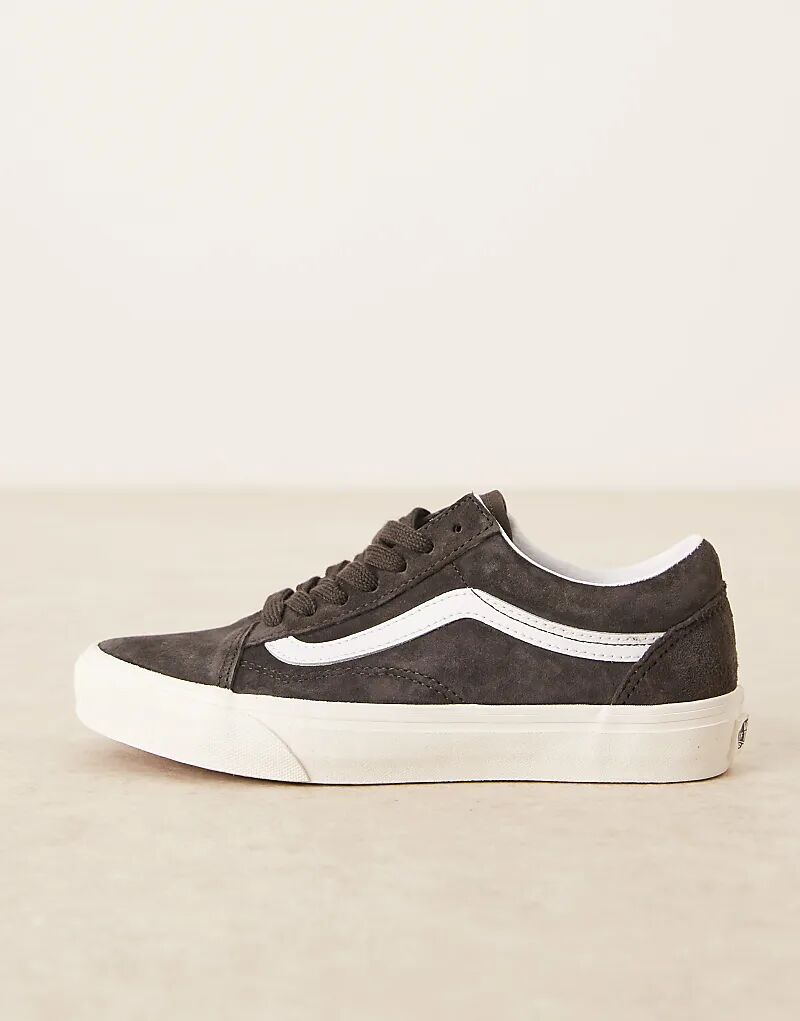 Кроссовки Vans Old Skool из свиной замши темно-коричневого цвета — фото 2