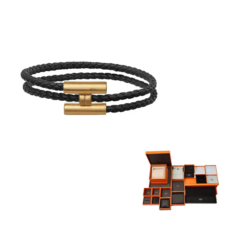 

HERMES Турнис Трессе металлический браслет унисекс черный
