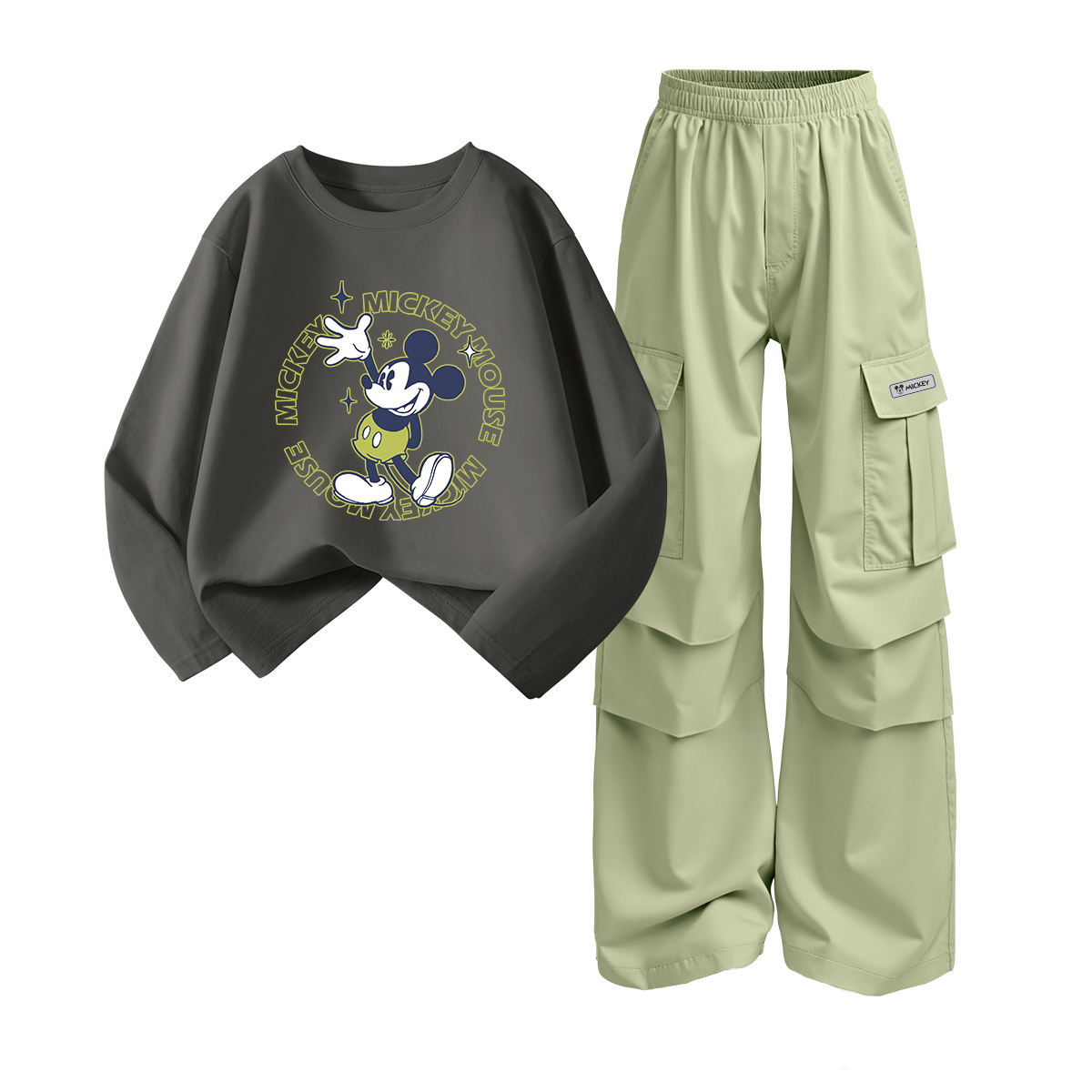 

Детская повседневная спортивная одежда Disney, серый/зеленый