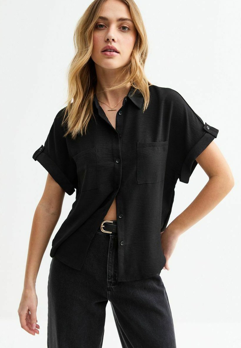 

Блузка на пуговицах DOUBLE CHEST POCKET New Look, черный