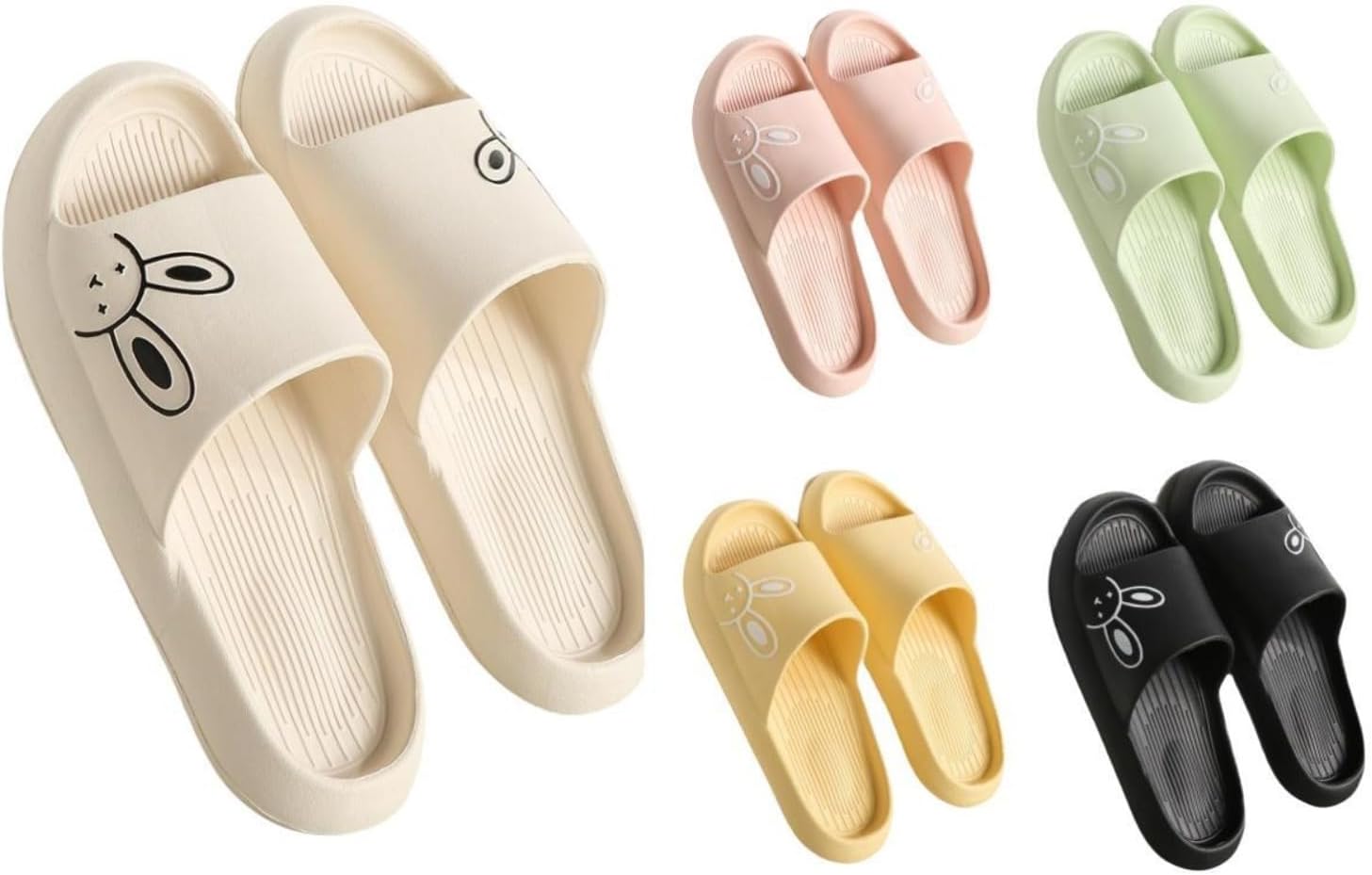 

Милые тапочки ALBIVA в виде зайчиков для женщин, летние, мягкая платформа, нескользящие сандалии для дома и улицы, кавайные подарки для женщин и мужчин, белый