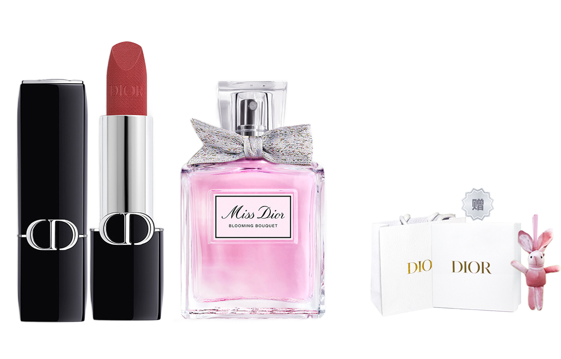 Подарочный набор Christian Dior: туалетная вода Miss Dior Blooming Bouquet, 30 мл + губная помада Dior Rouge Dior Velvet Lipstick 520 — фото 3