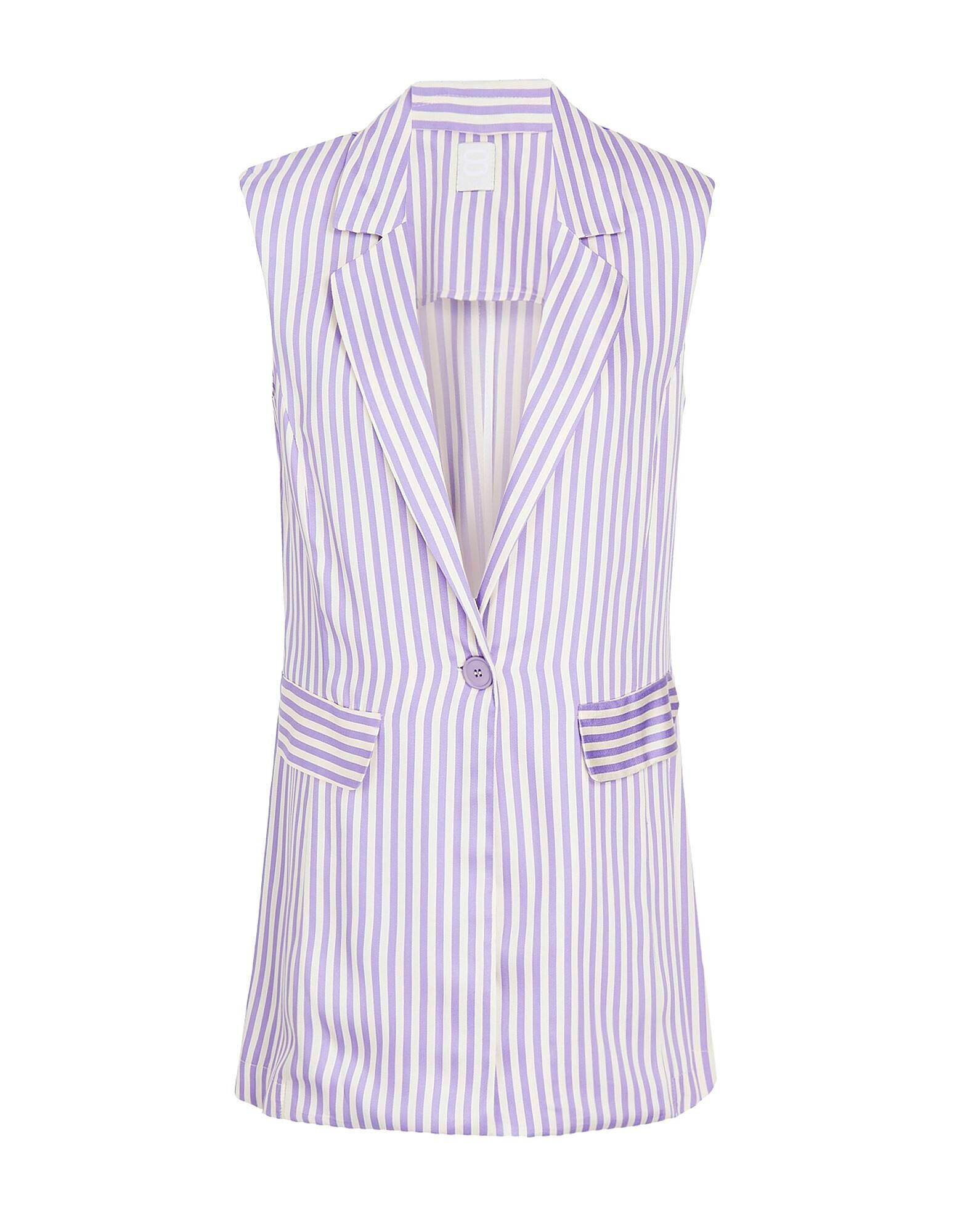 

Блейзер Striped Viscose Sleeveless Blazer 8 By Yoox, сиреневый