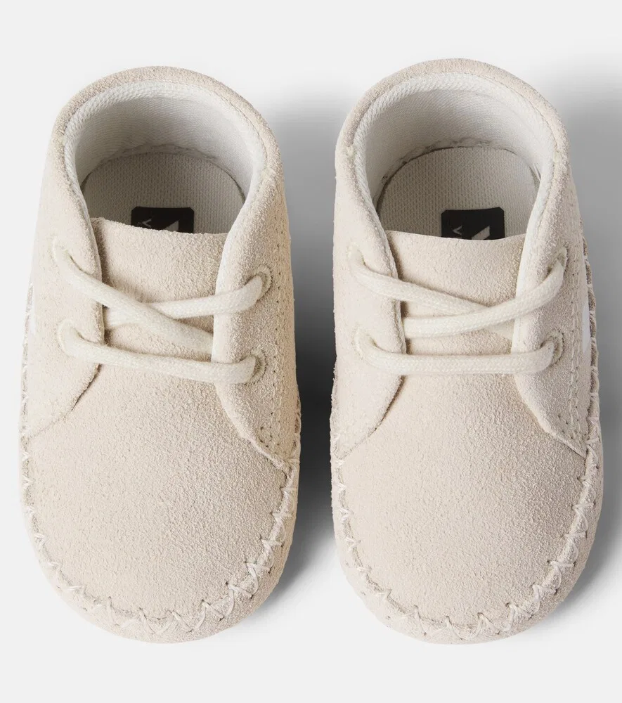 Детские замшевые туфли Bonpoint Veja Kids, бежевый — фото 4