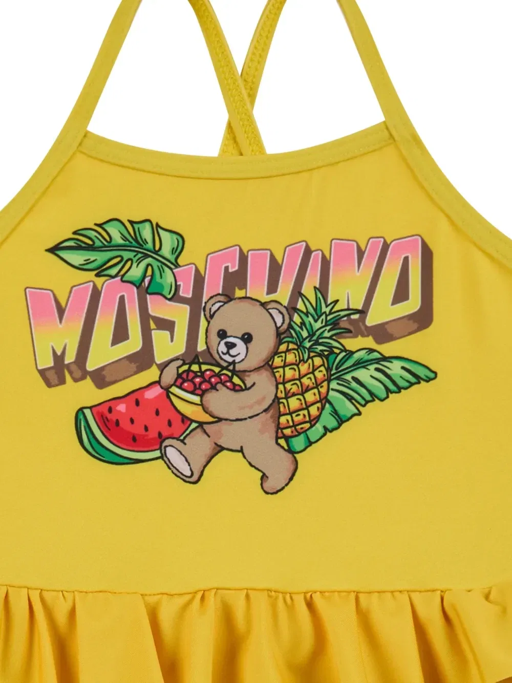 Купальник с оборками Moschino Kids, желтый — фото 3