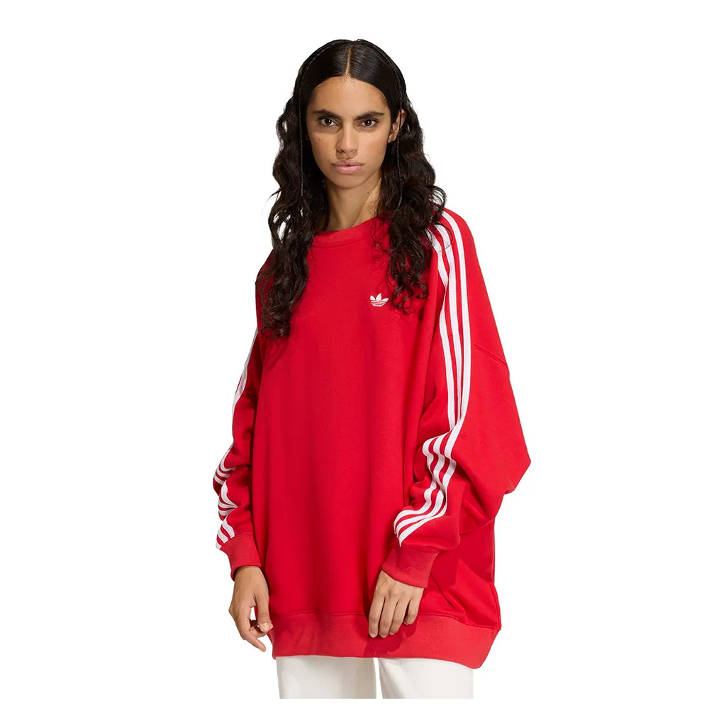 

Толстовка adidas Originals 3 Stripes Oversized Adilenium Crew, красный
