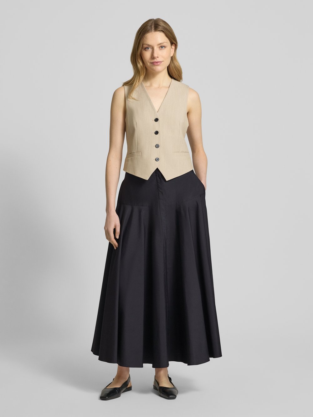 

Юбка макси в многослойном стиле, модель «OXIRIA» Max Mara Studio, черный
