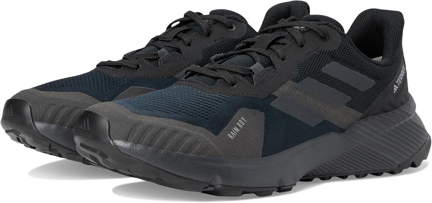 Мужские кроссовки Adidas Terrex Soulstride Rain.rdy для трейл-раннинга, черный/серый/угольный — фото 2