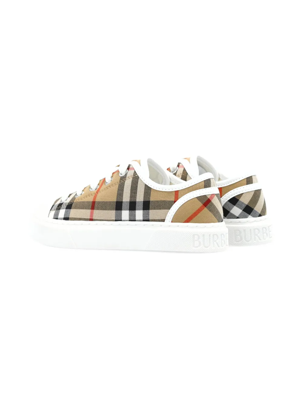 Кеды в винтажную клетку Burberry Kids, бежевый — фото 3