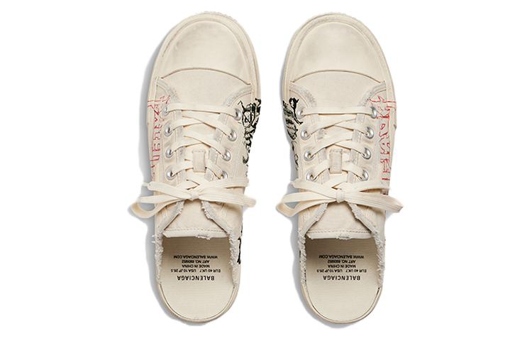 Balenciaga Парижские закрытые тапочки женские бело-красные, цвет White Red — фото 3
