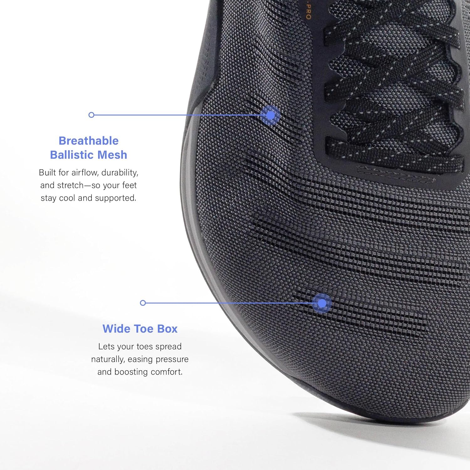 Кроссовки Flux Adapt Graphene XT Barefoot - с нулевым уклоном и широкой носочной частью для мужчин и женщин, Подошва из графена, баллистическая сетчатая верхняя часть, Для тренажерного зала Flux Footwear, Carbon — фото 4