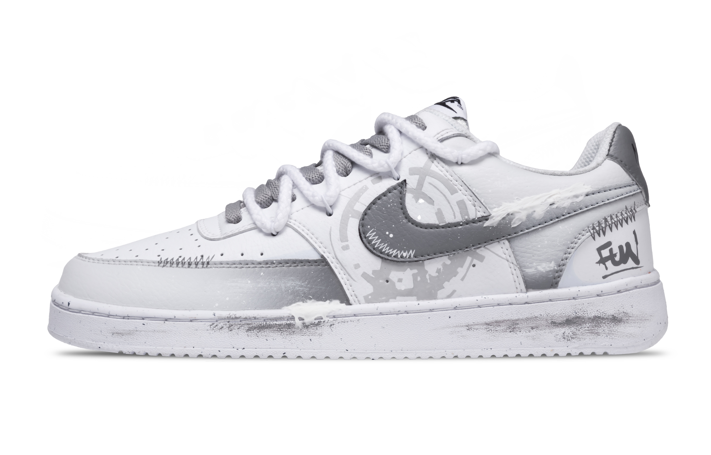 

Nike Кроссовки Court Vision 1 Shadow с низким верхом, противоскользящие, износостойкие, мужские, белые