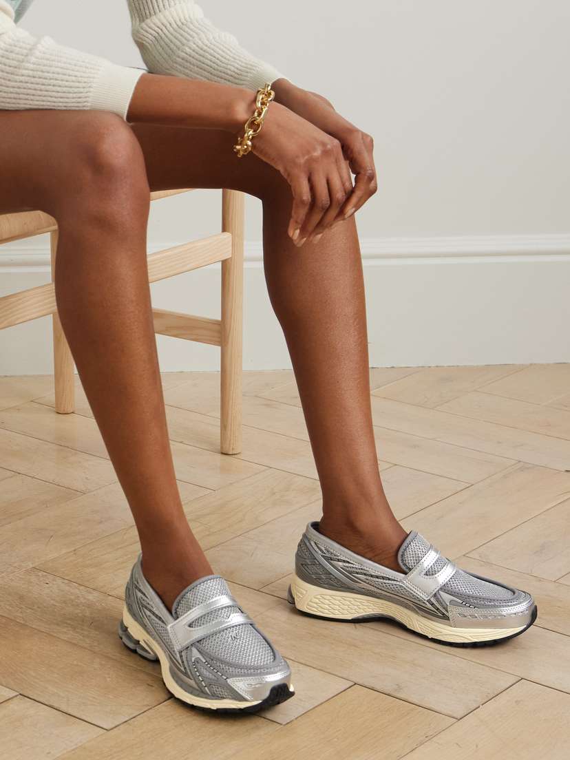 Кроссовки-Слипоны из кожи и сетки с резиновой отделкой 1906L New Balance, серебряный — фото 2