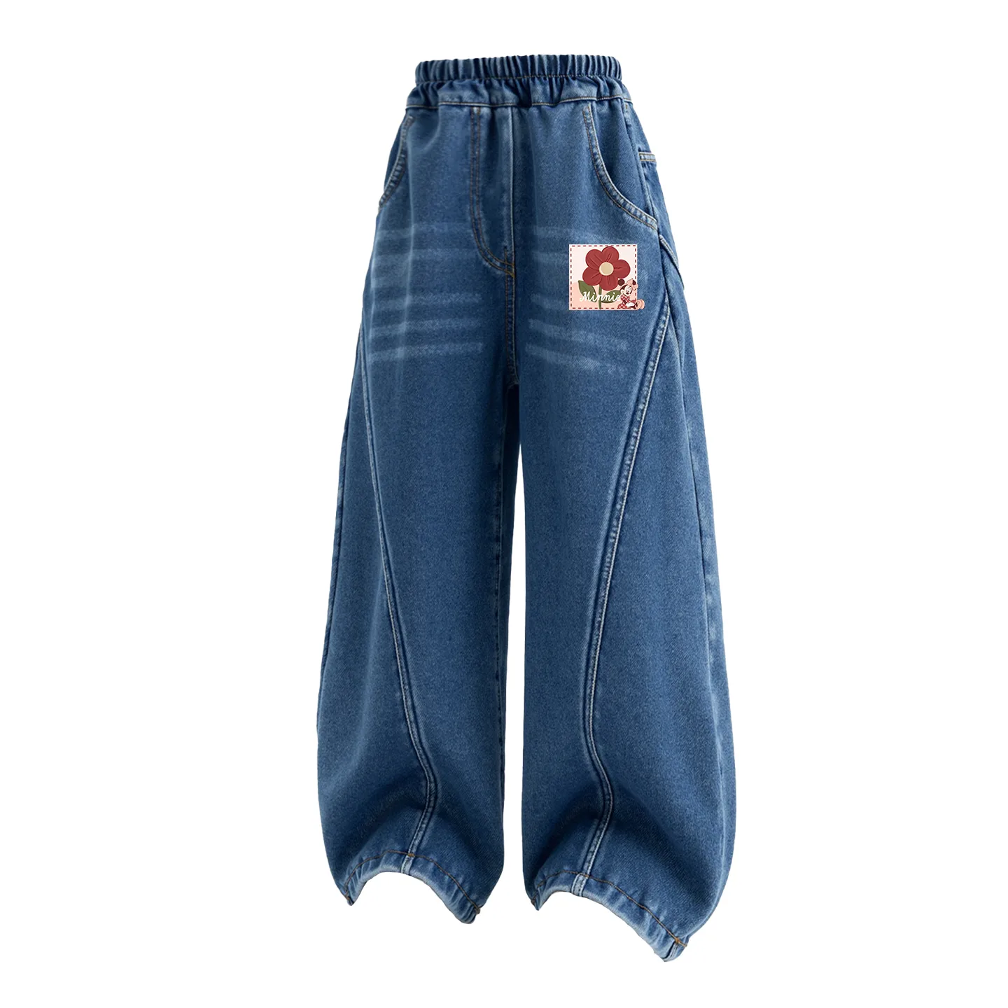 Детские джинсы Disney, [Thickened and Fleece-Lined]Dini Knot K Denim Blue — фото 3