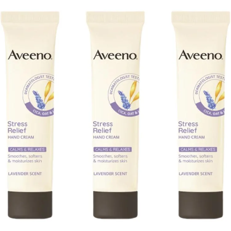 Aveeno Крем для рук активный увлажняющий против морщин ароматный 50г, Lavender Warm Scent Soothing Hand Cream 50g*3
