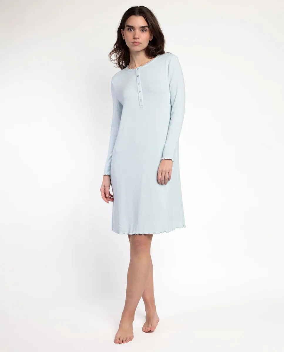 

Женская длинная ночная рубашка из трикотажа в рубчик Admas, синий