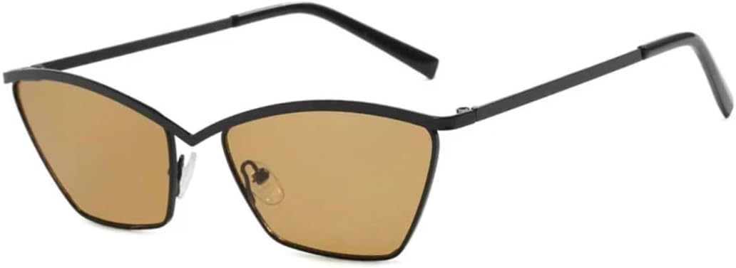 

Модные винтажные солнцезащитные очки в металлической оправе «кошачий глаз» для женщин и мужчин, роскошные солнцезащитные очки с защитой от УФ-излучения UV400 VVTWSSW, Black Tea