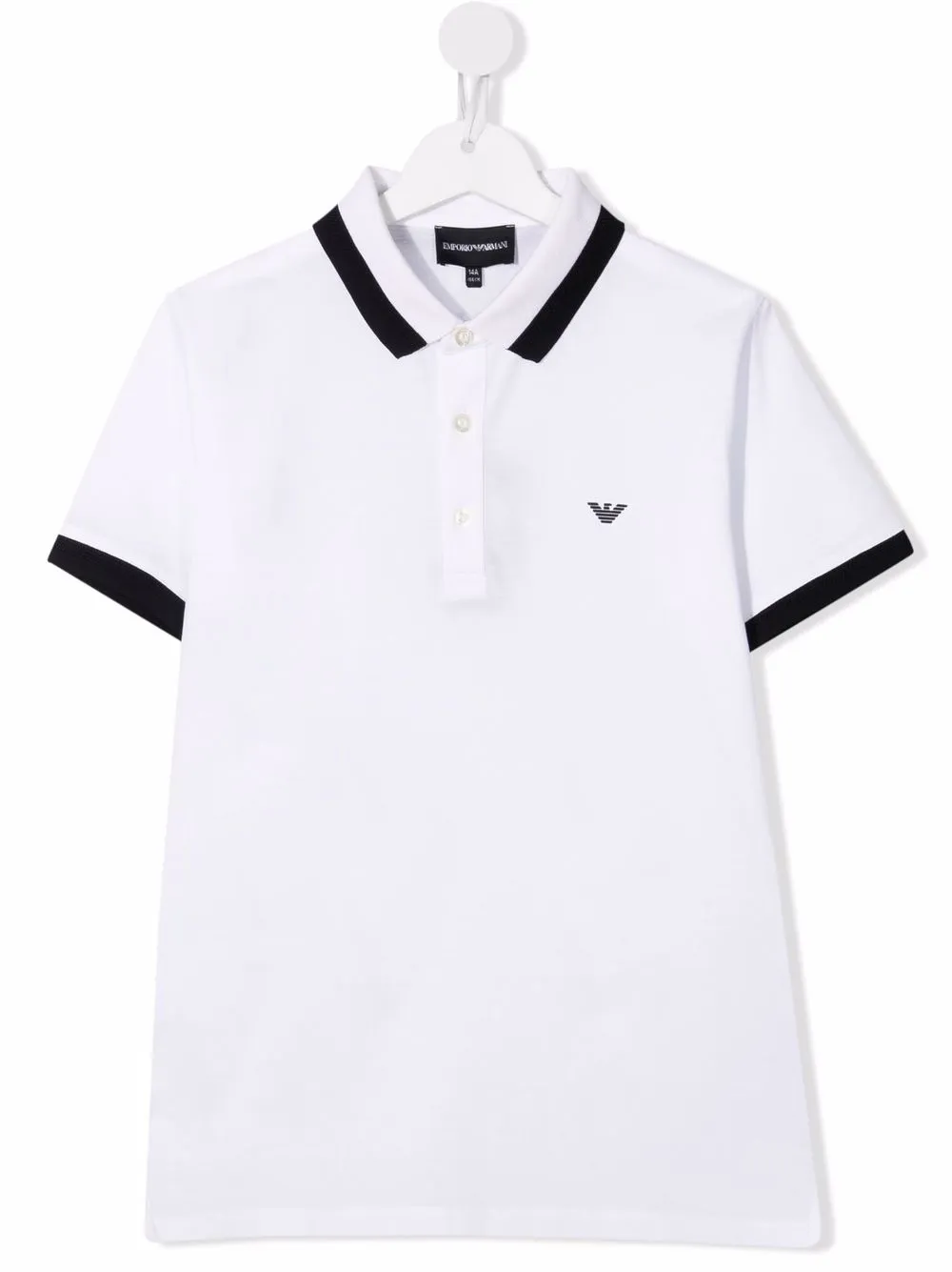 

Рубашка поло с вышитым логотипом Emporio Armani Kids, белый