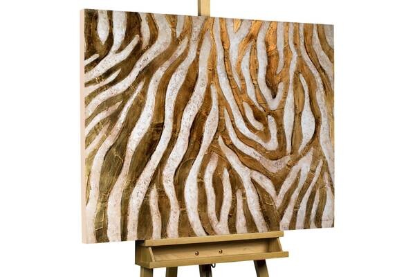 

Акриловая картина ручной работы KUNSTLOFT Golden Zebra, золотой